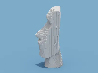 Moai Statue Low-poly 3D model