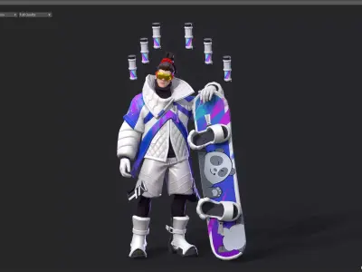 Extreme sports-snowboarding 3D model