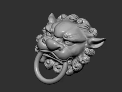 lion door knocker 3D print model