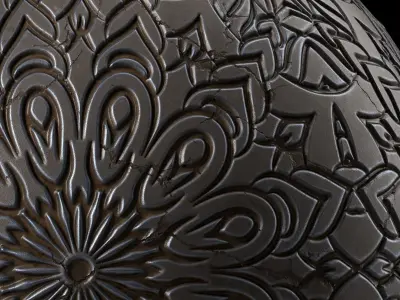 Metal Materials 12- Ornament Metal panels Pbr 4k Seamless Low-poly 3D model