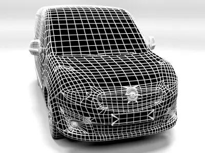 OPEL COMBO LONG 2013 LOWPOLY Low-poly 3D model