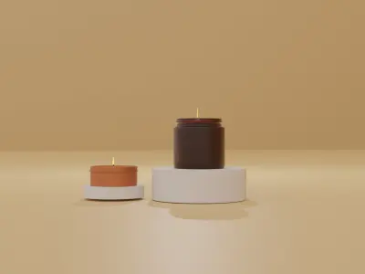 Jar Candle set Free low-poly 3D model