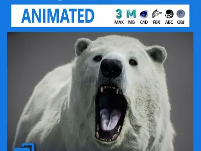Animated Polar Bear 3D model