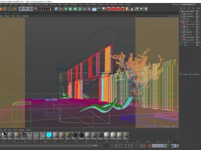 Redshift - C4D Scene files - Modern Minimalist House Exterior 3D model