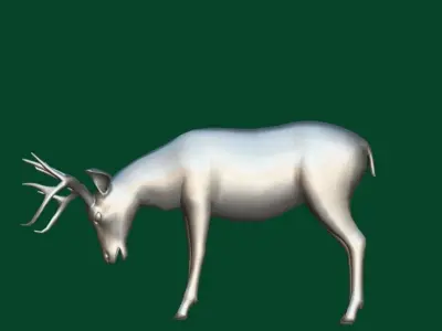 Virginia White Tailed Male Deer  Low-poly 3D model