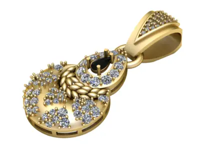 LUXURY BLUE SAPPHIRE PENDANT 3D PRINTABLE MODEL 3D print model