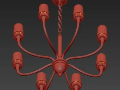 LARGE ONE TIER CHANDELIER 3D model