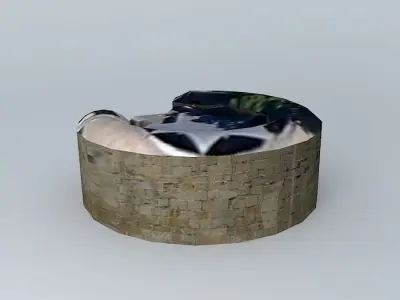 Cube wooden box with flower Free 3D model