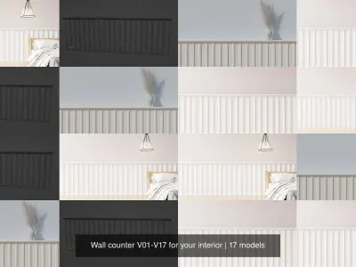 Wall counter V01-V17 for your interior 3D Model Pack