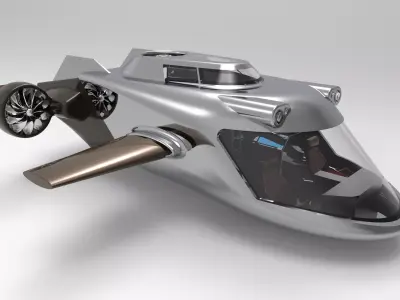 Submarine futuristic flying car Free 3D model