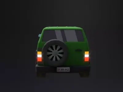 Lowpoly generic Hummer car Low-poly 3D model