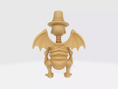 Thanksgiving Skeleton Turkey 3D Print Pilgrim Hat 3D print model