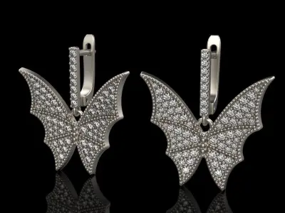 Butterfly earring model 514 3D print model