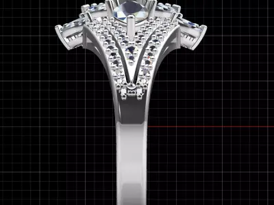 Peacock jewelry ring 3D print model