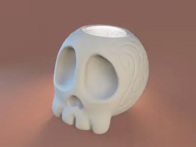 Skull with Hat -  Halloween 3D print model