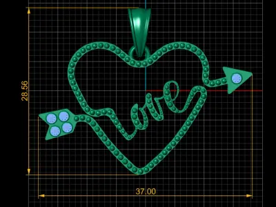 love PANDANT 3D PRINTABLE MODAL  3D print model