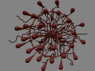 Chandelier with branches hanging from it Free 3D model