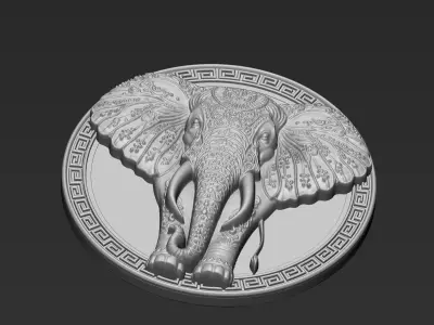 Elephant Pendant A12 3D print model