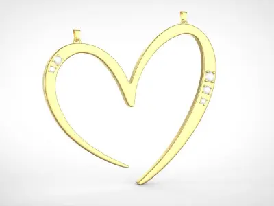 3 Love Heart Medals 3D print model