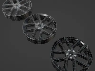 Range Rover 20in Wheels Replica Low-poly 3D model