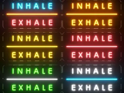 Inhale Exhale Neon Sign 3D model