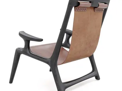 Fernweh Woodworking Sling chair Charcoal ash leather  3D model