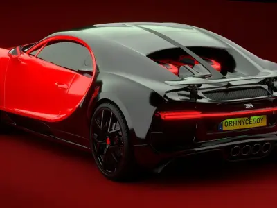 Bugatti Chiron Sport 2021 Red 3D model