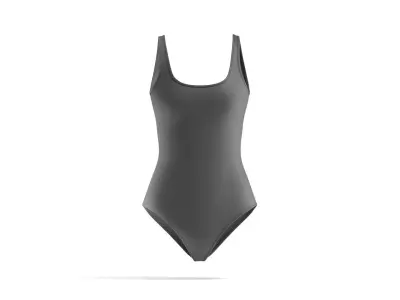 Beach Women Black Swimsuit - female sunbath swim bodysuit 3D model