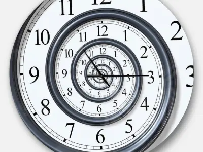 Time Sprial Analog Wall Clock Free 3D model