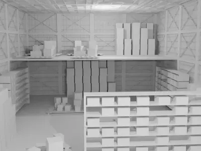 Warehouse Interior No Material 3D model