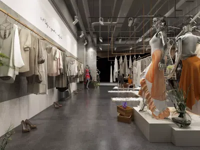 Boutique - girls and women clothing store 3D model