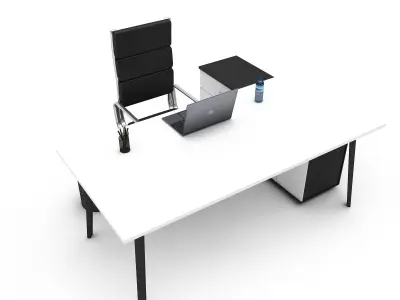 3D model office work and meeting table 01 Low-poly 3D model