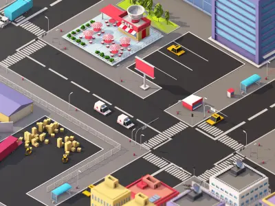 Ultimate Low Poly Megapolis City Pack 3D model