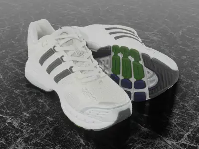 ADIDAS 3D SHOES - WHITE  Low-poly 3D model