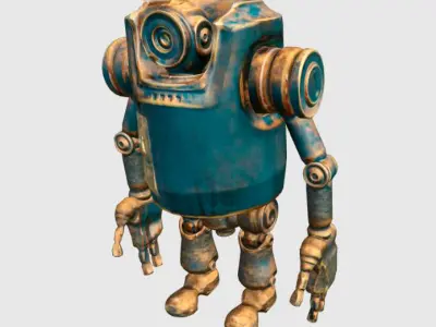 dirty robot Low-poly 3D model