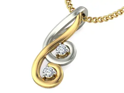 Solitaire Women Pendant 3dm STL OBJ FBX Renders Details 3D print model 26