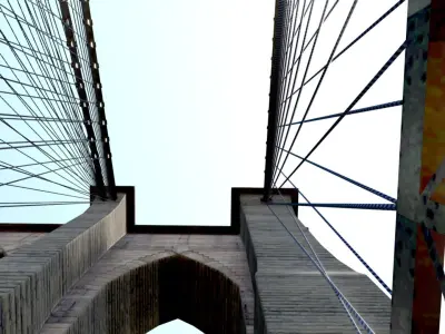 Brooklyn Bridge Low-poly 3D model