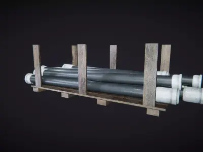 Construction Pipe Stack 01 3D model