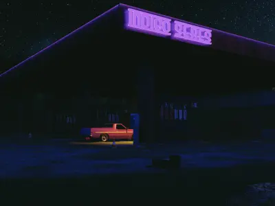 ABANDONED OIL STATION Free 3D model