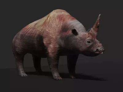 ELASMOTHERIUM rhinoceros Low-poly 3D model