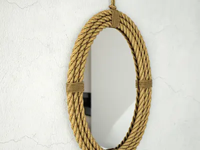 Rope Oval Mirror 3D model