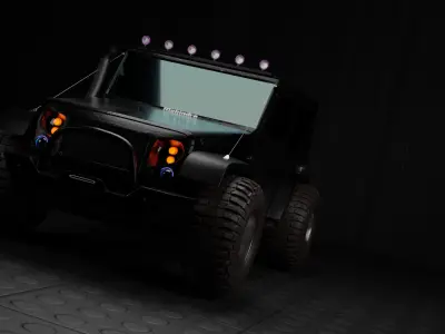 Mahindra THAR 2019 modified Low-poly 3D model Low-poly 3D model