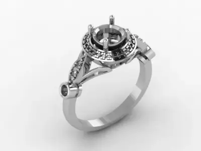 Beautiful  Diamonds ring Free 3D print model Free 3D print model