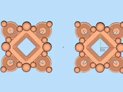 AV 292 Diamond Ladies Square Shape Stud Earrings 3D print model