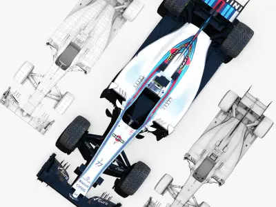 Williams FW38 car Low-poly 3D model