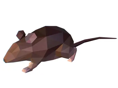 Animated Rat Mouse Lowpoly Art Style Low-poly 3D model