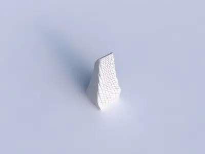 Vase top bent rectangle with twisted diagonal grid plates 3D print model