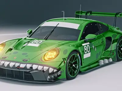 porsche 911 992 gt3 r Low-poly 3D model