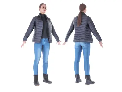 Woman autumn style 106 Low-poly 3D model