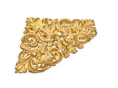 Classic carved corner decor ornament 376 3D model